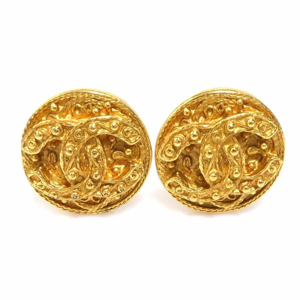 Chanel Cc Logo Clip-On Earrings Gold- #266446C69B